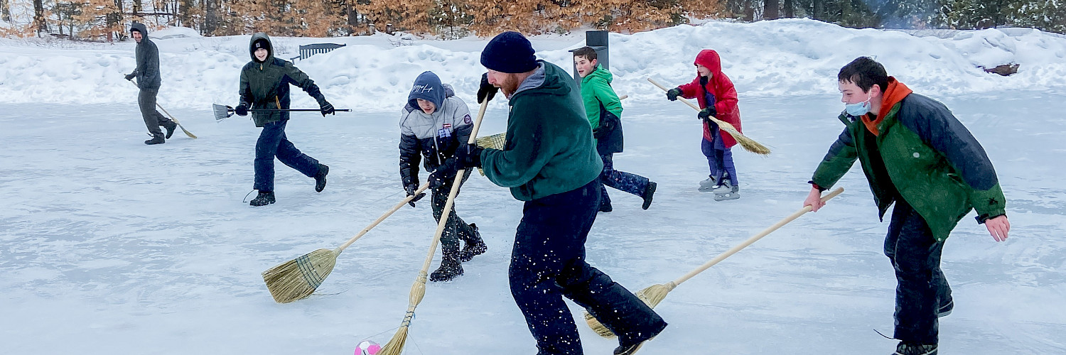 Father Son - broom hockey