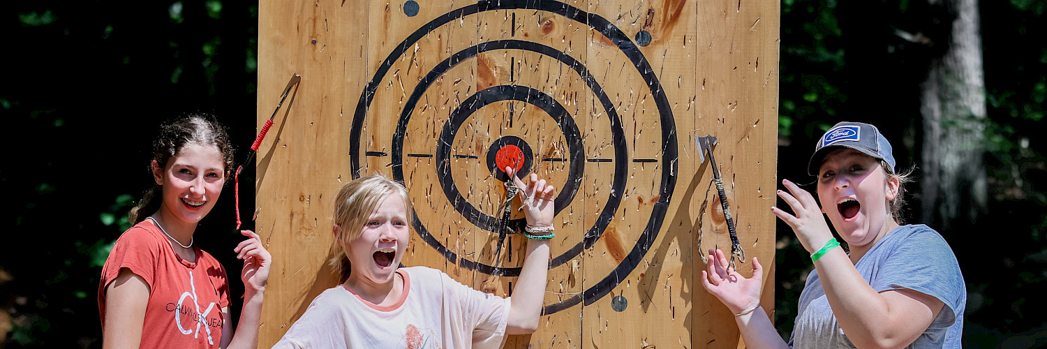 Ignite Girls axe throwing